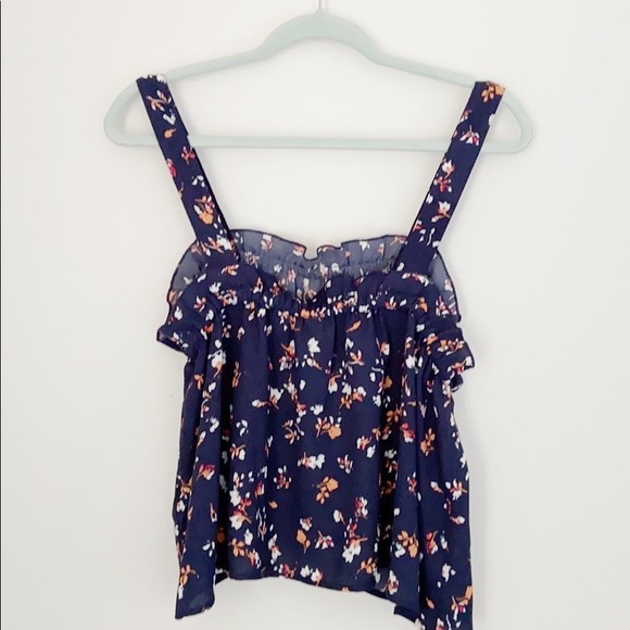$5 $5 $5 BP Plus Size Floral Print Ruffle Crop Top Cami Tank Top Blouse Sz X 1 - Picture 7 of 7